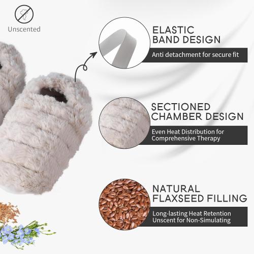 SuzziPad Microwavable Hand Warmers and Heated Slippers, Heated Hand Mitts and Feet Warmers for Fatigue and Discomfort, Cold Feet Reliever for Bed, Ideal Choice for Women & Men in Cold Day, L