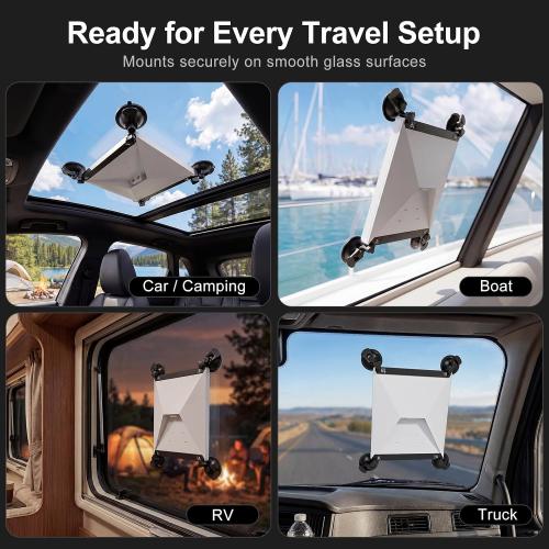 Starlink Mini Mount – Starlink Mini Car Mount Suction Cup Holder for Sunroof & Window, Strong Vacuum Base, Starlink Mini Accessories for RV, Boat, Truck (Black) (Black)