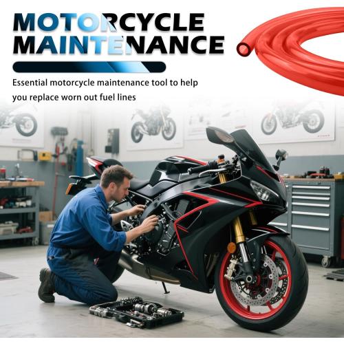 Motorcycle Fuel Line Hose with 5mm ID & 8mm OD,Portable Dirt Bike Fuel Line Hose for Fuels Transportation,Small Engine Fuels Lines Motorcycle Accessories for Motorcycles,Dirt Bike (Red)