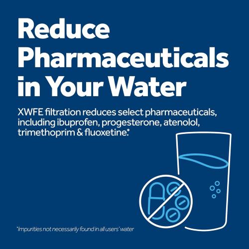 GE XWFE Refrigerator Water Filter, Genuine Replacement Filter, Certified to Reduce Lead, Sulfur, and 50  Other Impurities, Replace Every 6 Months for Best Results, Pack of 1