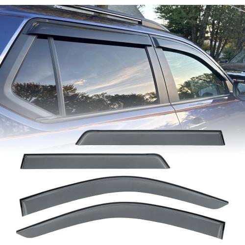 Tape-On Side Window Deflectors for Pilot 2023-2026, Rain Guards Window Visor Rain Guards Vent Guard Shade Deflectors Compatible with Honda Pilot Accessories All-Weather Protection