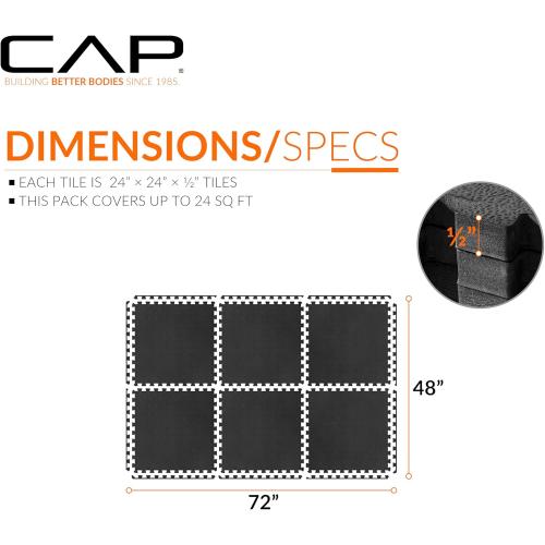 CAP Barbell Interlocking EVA Foam Exercise Puzzle Mat Home Gym Flooring | Multiple Options