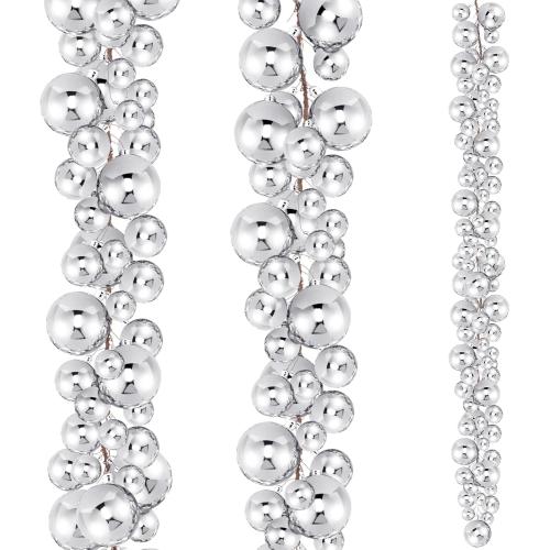 2 Pcs Christmas Ball Garland 6 ft Decoration Accessories(Silver) ball