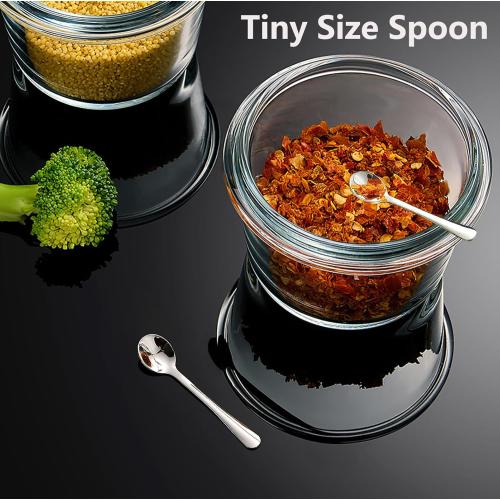 3 Spoons ONLY.   Tiny Stainless Steel Spoons for Spices Jars, Mini Size 2.87, Cute Small Stainless Steel Condiment Spoons for Spices, Salt, Sugar, Pepper, Honey (4 PCS, 2.87, Silver)
