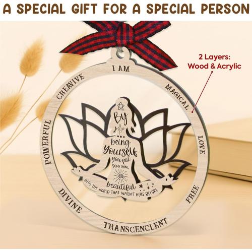 Yoga Gifts for Women - Meditation Spiritual Christmas Ornament - Spiritual Ornaments for Christmas Tree - Gifts for Yoga Lovers, Instructors, Teachers - 2 Layered Ornament 2025