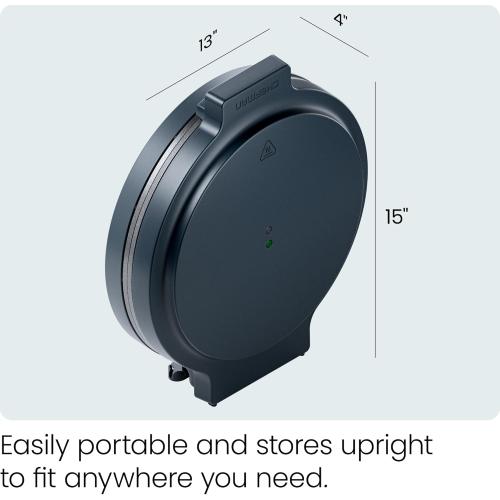 Chefman Everything Maker & Pizza Oven – 1440W Countertop Electric Pizza Maker with 12” Nonstick Cooking Plates, Plus Makes Quesadillas, Omelettes and More, with Indicator Lights and Vertical Storage