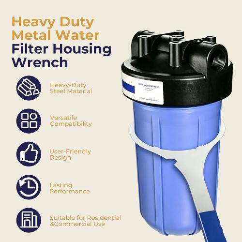 SW-4-SS-8 Water Filter Housing Wrench, 6 ID Heavy Duty Metal Water Filter Wrench | Replaces the plastic SW-4 wrench, Fits American Plumber W2010-PR, Whirlpool WHKF-DWHBB, Pentek 144368, Whole House Filter