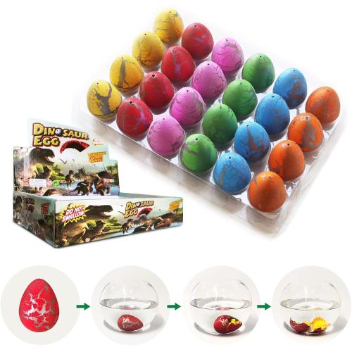 24pcs Large Size Dinosaur Egg Hatching Dino Egg Grow in Water Crack with Assorted Color Hatching Growing Dino Dragon Hunting Game Easter Basket Stuffers Birthday Easter Gifts Party Favors for Children