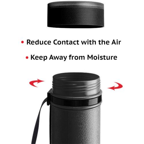 CALPALMY 2-Pack Extendable Poster Tubes Expand from 24.5” to 40” with Shoulder Strap | Carry Documents, Blueprints, Drawings and Art | Black Portable Durable Round Storage Cases with Lids and Labels