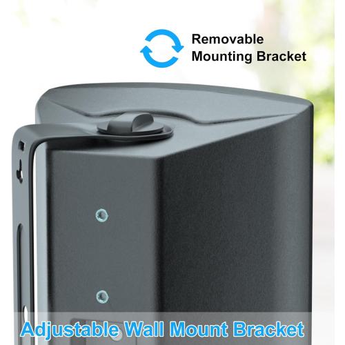 STUDIOFINIX 800W 6.5 Inch Outdoor Bluetooth Speakers Waterproof Wired with Multifunctional Amplifier Wall Mount Weatherproof Loudspeaker System for Patio Garden Poolside Home(4 Speakers,Black)