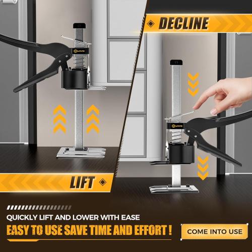 Labor Saving Arm Jack Handle 12 in Furniture Jack Drywall Lift for Wall Tile Locator, Multi Function Height Adjustment, Door Panel, Lever Arm Tool Board Weight 330lb, Lift Range 6.7In