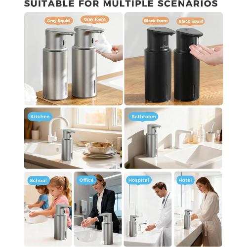 Automatic Liquid Soap Dispenser Touchless, 304 Stainless Steel Bottle Body