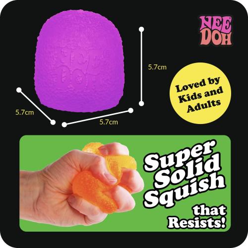 Schylling NeeDoh Gumdrop - Textured Sensory Toy with Super Solid Squish - 2.5 Tall - Colors May Vary (Pack of 1) | Sensory Squish Toy with Super Solid Squish