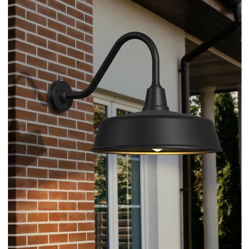 21 Large Outdoor Gooseneck Barn Lights Dusk to Dawn - Classic Farmhouse Light Fixtures with Extended Arms for Garage, Front Door, Porch Lights 2-Pack.