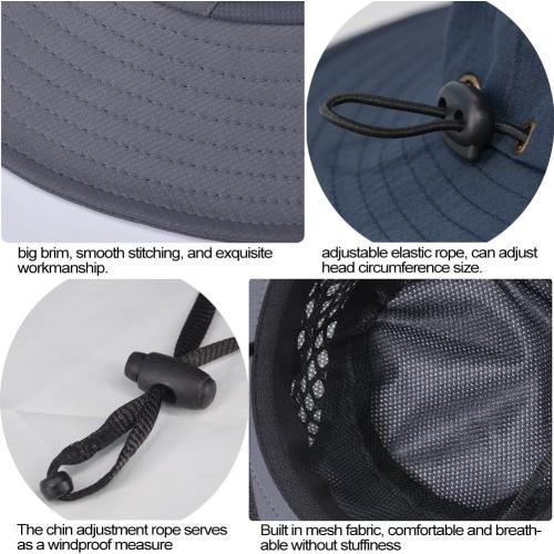 Sireck Fishing Hat, UPF50  Wide Brim Sun Hat for Men Women, UV Protection Hiking Beach Bucket Hats Summer Safari Hat
