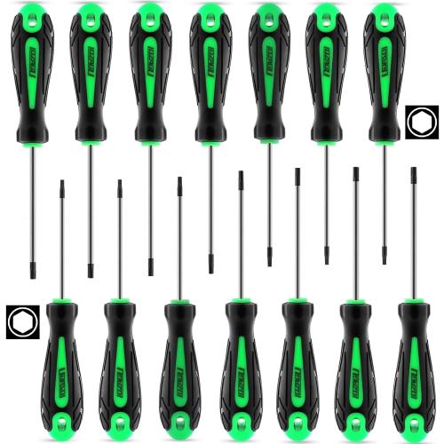 14pcs Mini Hex Screwdriver Set, Metric(0.9mm-3mm) SAE(0.035-1/8) Hex Allen Wrench Screwdriver Set, Perfect for RC Cars, Quadcopters and Helicopter Car Models (Green)
