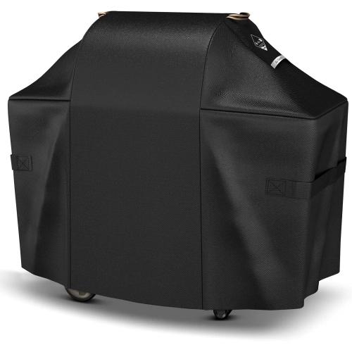 Ultimate Durable Grill Cover for Weber Genesis 300 & Genesis II 300 Series Grills,Heavy Duty Waterproof Rip-Proof 58 BBQ Cover,Fade Resistant 7130 Gas Grill Cover with Strap for Weber 3 Burner Grill