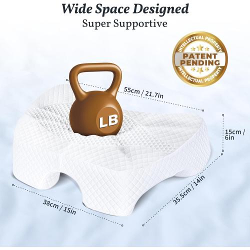 SAHEYER Side Sleeper Pillow with Arm Hole, Memory Foam Shoulder Pillow, Multi-Angle Armholes Pillow for Many Sleeping Positions, Ergonomic Support Pillow for Neck (White)