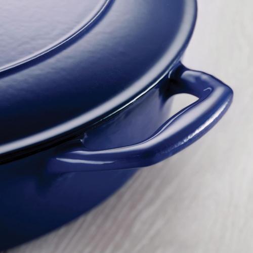 Tramontina Bestow Enameled Cast Iron Skillet with Lid, 12-inch Frying Pan, Blue