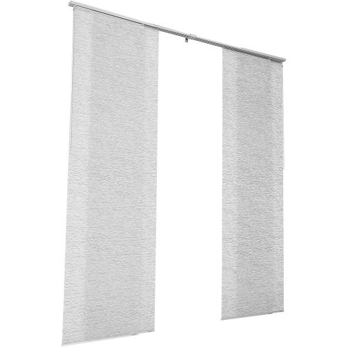 VEVOR Panel Track Blinds, Extendable Track from 45.8 in to 86 in W, Trimmable Panel Curtains Up to 96 in H, Adjustable Vertical Panel Blinds for Sliding Doors, Patio Doors, Room Divider, Window, Gray