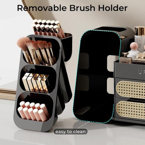 UFORU Makeup Organizer Countertop with Brush Holder for Vanity Bathroom