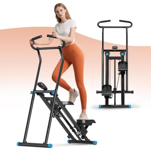 BLACK Stair Stepper for Home Gym, 350lbs Vertical Climber Machine with LCD Display, Non-Slip Pedals & 350lb Capacity Compact Folding Cardio Exercise Climber