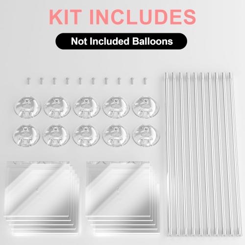 10 Pack Acrylic Balloon Stands for Table, 15.75 Inch Height Balloons Centerpiece for Tables with Base, Balloon Stick Holder for Wedding, Baby Shower, Birthday Party Decoration