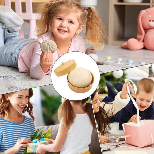 4 PCS Big Glitter Dumpling,Dumpling Squishy, Rainbow Dumplings, Cute Anxiety Relief Fidget, Soft Squeeze Decompression Dough for Adults