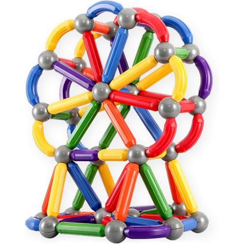 Bmag 38 PCS Magnetic Balls and Rods Set, Magnet Building Sticks Set, Building Blocks Tiles, STEM Stacking Toys for Kids,Juniors,Toddlers