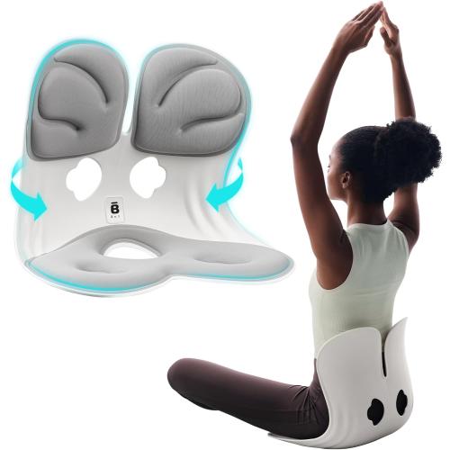 BKT Seat Cushion Chair Ergonomic Office Chair Cushions Lumbar Support for Seat Pillow Ideal for Students Office Workers Nursing Mothers Long Sitting Outdoor Fishing Floor (Grey)