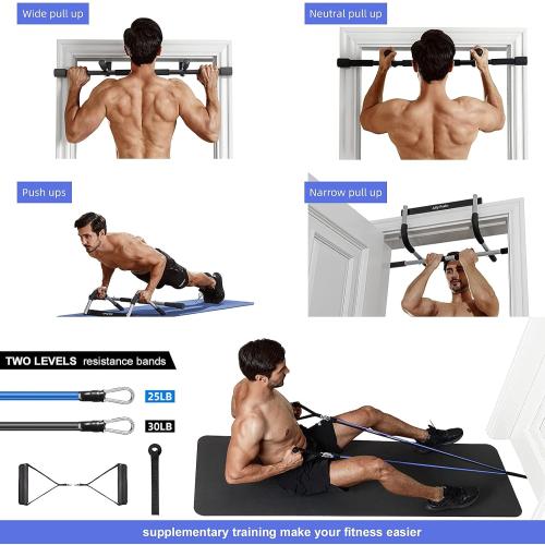 Ally Peaks Pull Up Bar for Doorway | Thickened Steel Max Limit 440 lbs Upper Body Fitness Workout Bar| Multi-Grip Strength for Doorway | Indoor Chin-Up Bar Fitness Trainer for Home Gym Portable