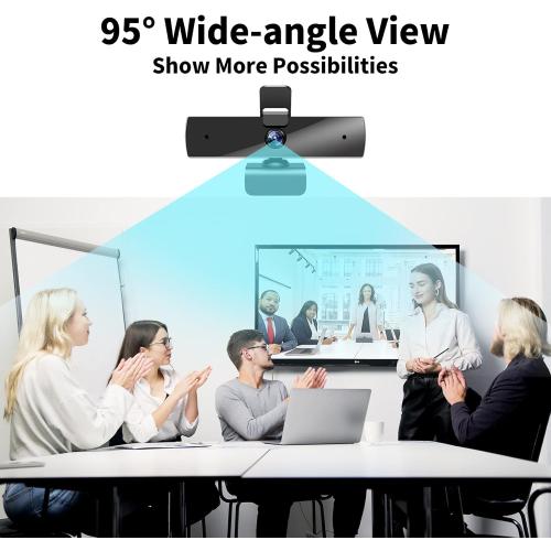 Webcam with Microphone and Privacy Cover, FHD Webcam 1080p, Desktop or Laptop and Smart TV USB Camera for Video Calling, Stereo Streaming and Online Classes