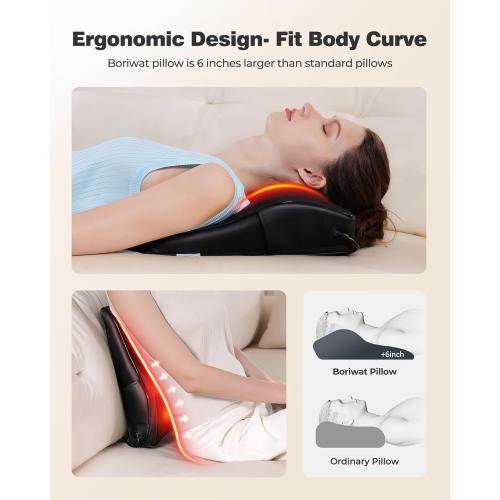 Shiatsu Neck Massager with Heat, 3D Kneading Back Massage Pillow for Pain Relief, Massagers for Neck and Back, Shoulder, Leg, Gifts for Men Women Mom Dad, Stress Relax at Home Office and Car