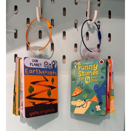 Card Holder for Yoto Cards Rings and Tabs 200 PCS Self Adhesive Tabs with 10 Loops Kids Travel Carrier of Yoto Accessories Card Holder Organizer Storage Case
