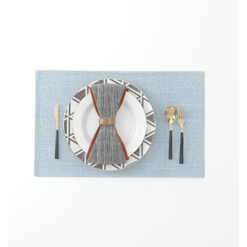 Set of 4 Soft Linen Decorative Placemats Heat Resistant Dining Table Place Mats Kitchen Table Mats 12 x 18 Light Blue