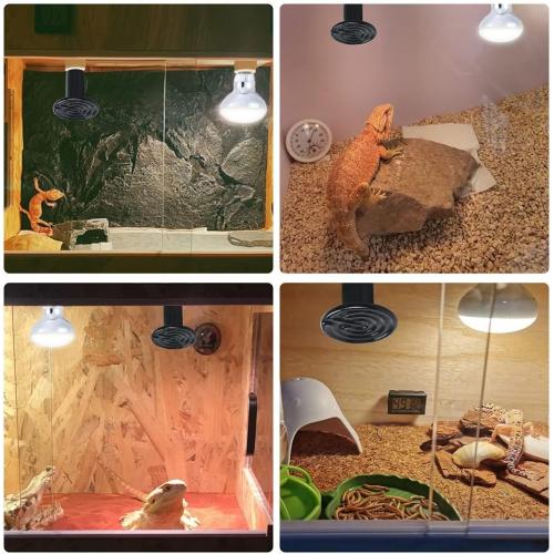 LUCKY HERP 150W Ceramic Heat Emitter, Reptile Heat Bulbs, Ceramic Heat Lamp for Reptiles, Amphibian, Chicken, Dog, Cat (2-Pack)