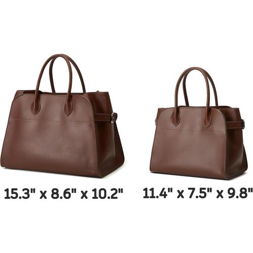 Brown Leather Tote Bags for Women Large Tote Bag Retro Top-handle Bag Trendy Work Bag PU Leather Purse 2025