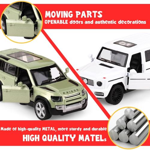 Hooqict Metal Die Cast Toy Car Set of 5, Openable Doors Pull Back Car for Kids Boys Age 3 4 5 6 7 8, Racing Car Party Favors Mini Toy Car for Pinata Stuffers, Goodie Bag Stuffers, Birthday Gifts