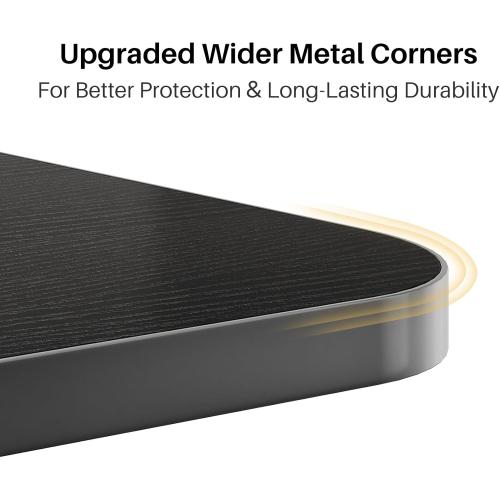 Adjustable Height TV Tray Table with Bumper Rounded Corner Design & Flip-top Side Table for Bedroom, Living Room, Bathroom and Study, End Table for Eating, Dinner or Laptop, Black