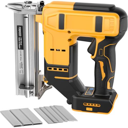 Electric Nail Gun for De-walt 20V Battery, 18 Gauge 2 in 1 Brad Nailer Cordless，Brushles Staple Gun with 1000pcs Nails and 500pcs Staples Included for Home Improvement, DIY and Woodworking