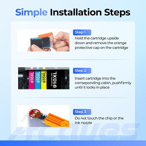 910XL Ink Replacement for HP 910XL Ink Cartridges Combo Pack, 4 Pack