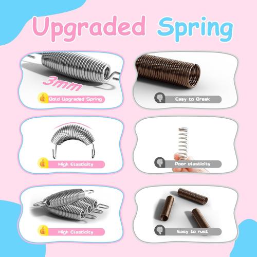 55 Toddler Mini Trampoline for Kids, Indoor Outdoor Toys with Swing, 440lbs Baby Kids Trampoline, Gymnastics Bar, Birthday Gifts for Boy Girl Age 1-8