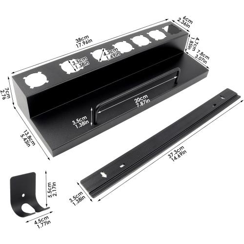 Black DALUOBO Storage Holder for Dyson Airwrap Curling Iron Accessories Wall Mounted Rack Bracket Stand with Adhesive for Home Bathroom Organizer Black