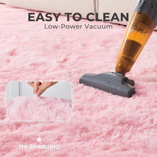 OPHANIE 4x6 Pink Rugs for Bedroom, Ultra-Soft Fluffy Area Rugs for Living Room, 4 x 6 Shag Carpet for Nursery, Kids, Girl, Boy, Baby, Plush, Fuzzy, Shaggy, Cute Home Decor