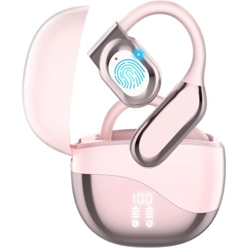 AI Language Translator Earbuds, OWS Real-Time 3-in-1 Translation Earbuds 169 Languages & Accents, Translation Device for Travel Business Learning,Pink