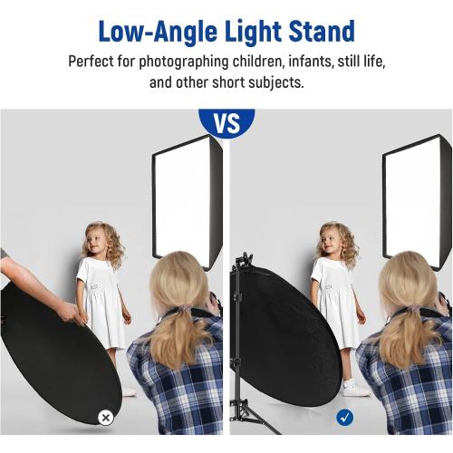 NEEWER 43/110cm Light Reflector Kit, 5 in 1 Collapsible Round Reflector (Translucent/Silver/Gold/White/Black), Metal Clamp and 21-43”/53-110cm Short Stand for Low Angle Studio Photography