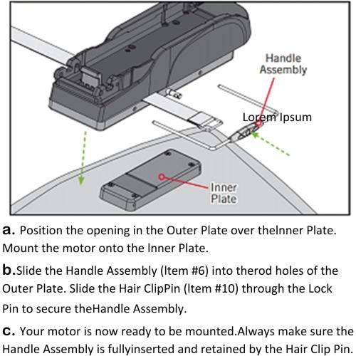 1854023 MKA-23 Quick Release Bracket fits for Ultrex Fortrex Maxxum and Edge Trolling Motors - Easy Removal and Secure Attachment with Stainless Steel Pins