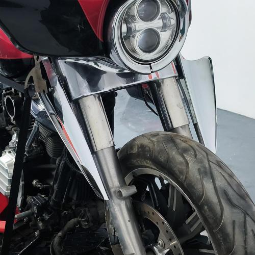 Front Fork Mount Wind Deflectors Windshield Fit for Harley Touring Street Glide Electra Glide Road King CVO FLHT FLHR FLHX 1995-2023 Chrome