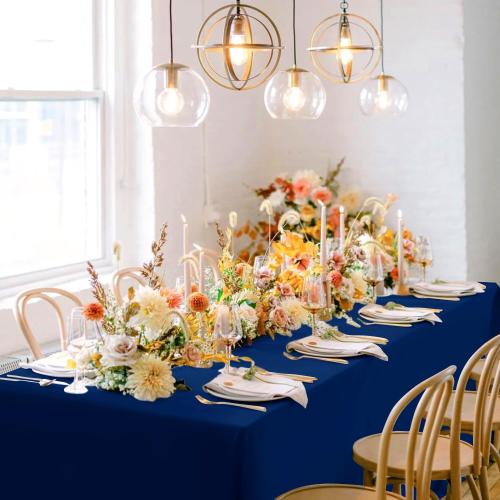 Navy Blue Tablecloths  Foot Rectangle Tables,  - 60x120 Inch - Washable Fabric Cloth Table Cloth, Reusable Polyester Table Covers for Wedding Party, Banquet, Independence Day