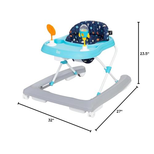 Smart Steps Trend Activity Walker and Entertainer with Removeable Toys, Large Tray, Cup Holder, Adjustable Height and Flat Fold Frame for Storage, Ages 6 Months  , Space Walk Navy